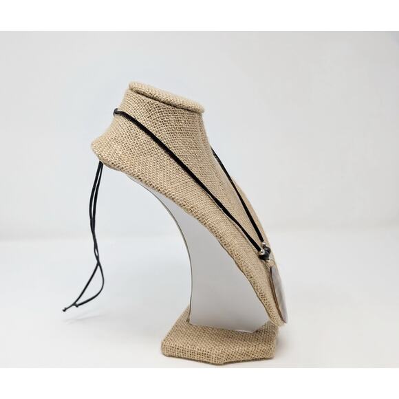 Black Cord Beaded Abalone Shell Pendant Beach Boho Necklace - Picture 3 of 5